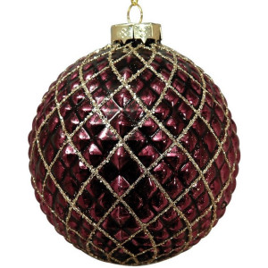 Μώβ Γυάλινη Χριστουγεννιάτικη Μπάλα 10cm (ΣΕΤ 4 ΤΜΧ)